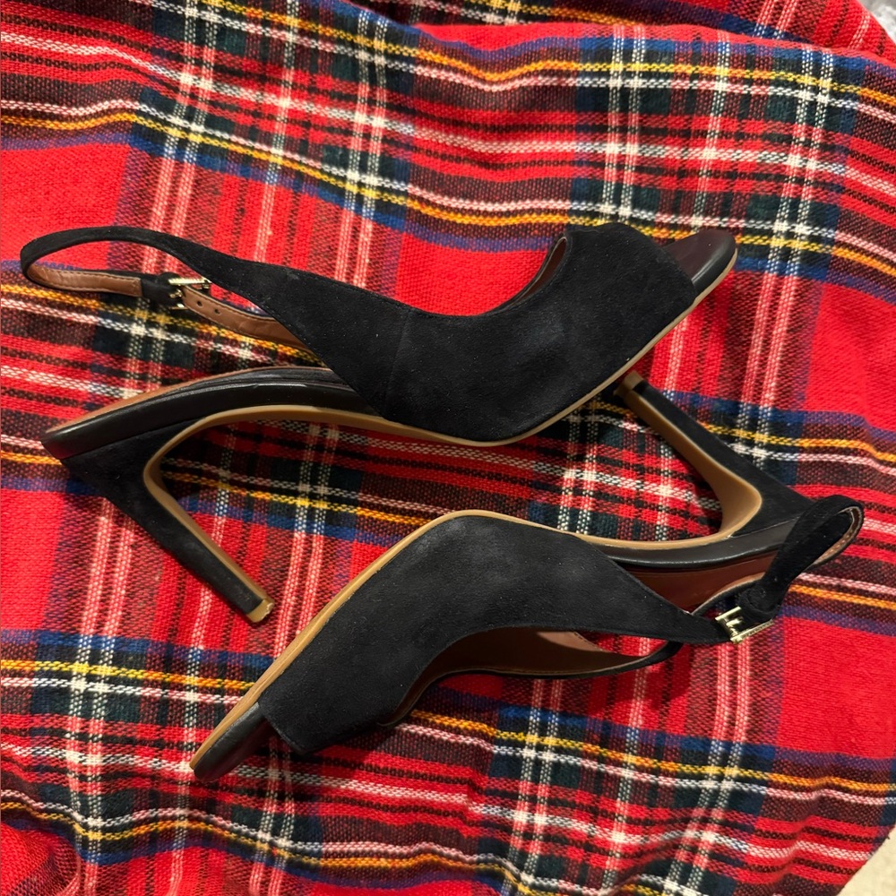 Cole Haan Black Suede Slingback Heels